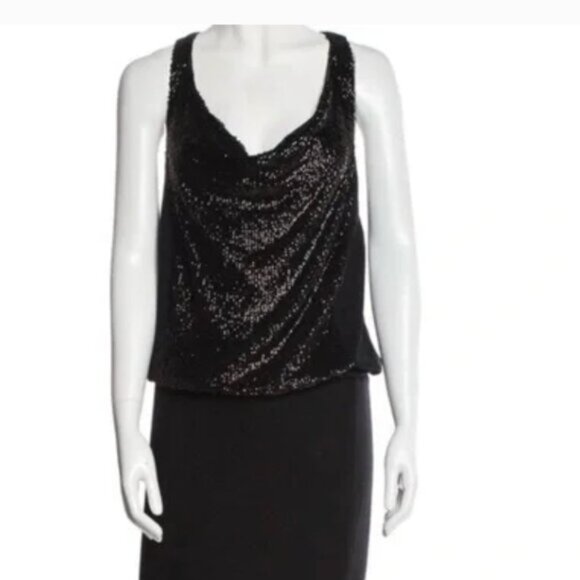 Black Tory Burch Sequin Sleeveless Pencil Dress Wool Nylon Women’s Size S - Picture 1 of 4
